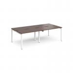 Adapt double back to back desks 2400mm x 1200mm - white frame, walnut top E2412-WH-W