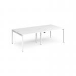 Adapt double back to back desks 2400mm x 1200mm - white frame, white top E2412-WH-WH