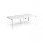Adapt double back to back desks 2400mm x 1200mm - white frame, white top E2412-WH-WH