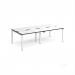 Adapt double back to back desks 2400mm x 1200mm - white frame, white top, black edge E2412-WH-WK