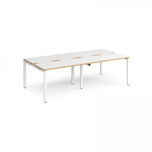Adapt double back to back desks 2400mm x 1200mm - white frame, white