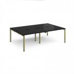 Adapt double back to back desks 2400mm x 1600mm - green frame, black top E2416-GN-BK