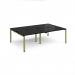 Adapt double back to back desks 2400mm x 1600mm - green frame, black top E2416-GN-BK