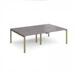 Adapt double back to back desks 2400mm x 1600mm - green frame, grey oak top E2416-GN-GO