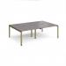 Adapt double back to back desks 2400mm x 1600mm - green frame, grey oak top E2416-GN-GO
