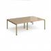 Adapt double back to back desks 2400mm x 1600mm - green frame, kendal oak top E2416-GN-KO