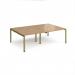 Adapt double back to back desks 2400mm x 1600mm - green frame, oak top E2416-GN-O