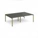 Adapt double back to back desks 2400mm x 1600mm - green frame, storm grey top E2416-GN-OG