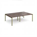 Adapt double back to back desks 2400mm x 1600mm - green frame, walnut top E2416-GN-W