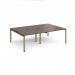 Adapt double back to back desks 2400mm x 1600mm - green frame, walnut top E2416-GN-W
