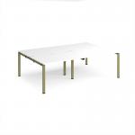 Adapt double back to back desks 2400mm x 1600mm - green frame, white top E2416-GN-WH
