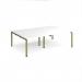 Adapt double back to back desks 2400mm x 1600mm - green frame, white top E2416-GN-WH