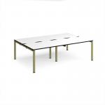 Adapt double back to back desks 2400mm x 1600mm - green frame, white top, black edge E2416-GN-WK