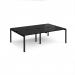 Adapt double back to back desks 2400mm x 1600mm - black frame, black top E2416-K-BK