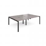 Adapt double back to back desks 2400mm x 1600mm - black frame, grey oak top E2416-K-GO