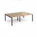 Adapt double back to back desks 2400mm x 1600mm - black frame, kendal oak top E2416-K-KO
