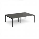 Adapt double back to back desks 2400mm x 1600mm - black frame, storm grey top E2416-K-OG
