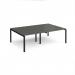 Adapt double back to back desks 2400mm x 1600mm - black frame, storm grey top E2416-K-OG