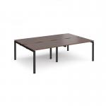 Adapt double back to back desks 2400mm x 1600mm - black frame, walnut top E2416-K-W