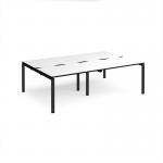 Adapt double back to back desks 2400mm x 1600mm - black frame, white top, black edge E2416-K-WK