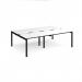 Adapt double back to back desks 2400mm x 1600mm - black frame, white top, black edge E2416-K-WK