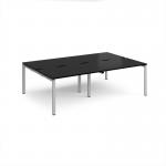 Adapt double back to back desks 2400mm x 1600mm - silver frame, black top E2416-S-BK