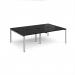 Adapt double back to back desks 2400mm x 1600mm - silver frame, black top E2416-S-BK