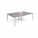 Adapt double back to back desks 2400mm x 1600mm - silver frame, grey oak top E2416-S-GO