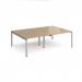 Adapt double back to back desks 2400mm x 1600mm - silver frame, kendal oak top E2416-S-KO