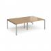 Adapt double back to back desks 2400mm x 1600mm - silver frame, oak top E2416-S-O