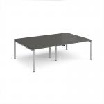 Adapt double back to back desks 2400mm x 1600mm - silver frame, storm grey top E2416-S-OG