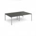 Adapt double back to back desks 2400mm x 1600mm - silver frame, storm grey top E2416-S-OG
