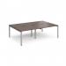 Adapt double back to back desks 2400mm x 1600mm - silver frame, walnut top E2416-S-W