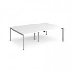 Adapt double back to back desks 2400mm x 1600mm - silver frame, white top E2416-S-WH