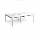 Adapt double back to back desks 2400mm x 1600mm - silver frame, white top, black edge E2416-S-WK
