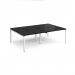 Adapt double back to back desks 2400mm x 1600mm - white frame, black top E2416-WH-BK