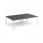 Adapt double back to back desks 2400mm x 1600mm - white frame, storm grey top E2416-WH-OG