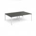 Adapt double back to back desks 2400mm x 1600mm - white frame, storm grey top E2416-WH-OG