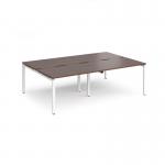 Adapt double back to back desks 2400mm x 1600mm - white frame, walnut top E2416-WH-W