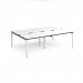 Adapt double back to back desks 2400mm x 1600mm - white frame, white top, black edge E2416-WH-WK