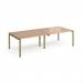 Adapt double back to back desks 2800mm x 1200mm - green frame, beech top E2812-GN-B