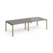 Adapt double back to back desks 2800mm x 1200mm - green frame, grey oak top E2812-GN-GO