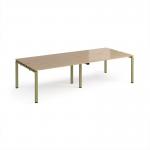 Adapt double back to back desks 2800mm x 1200mm - green frame, kendal oak top E2812-GN-KO