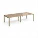 Adapt double back to back desks 2800mm x 1200mm - green frame, kendal oak top E2812-GN-KO
