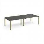 Adapt double back to back desks 2800mm x 1200mm - green frame, storm grey top E2812-GN-OG