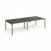Adapt double back to back desks 2800mm x 1200mm - green frame, storm grey top E2812-GN-OG