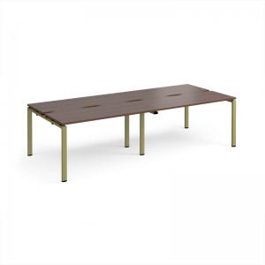 Adapt double back to back desks 2800mm x 1200mm - green frame, walnut