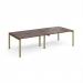 Adapt double back to back desks 2800mm x 1200mm - green frame, walnut top E2812-GN-W