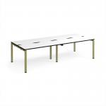 Adapt double back to back desks 2800mm x 1200mm - green frame, white top, black edge E2812-GN-WK