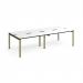 Adapt double back to back desks 2800mm x 1200mm - green frame, white top, black edge E2812-GN-WK